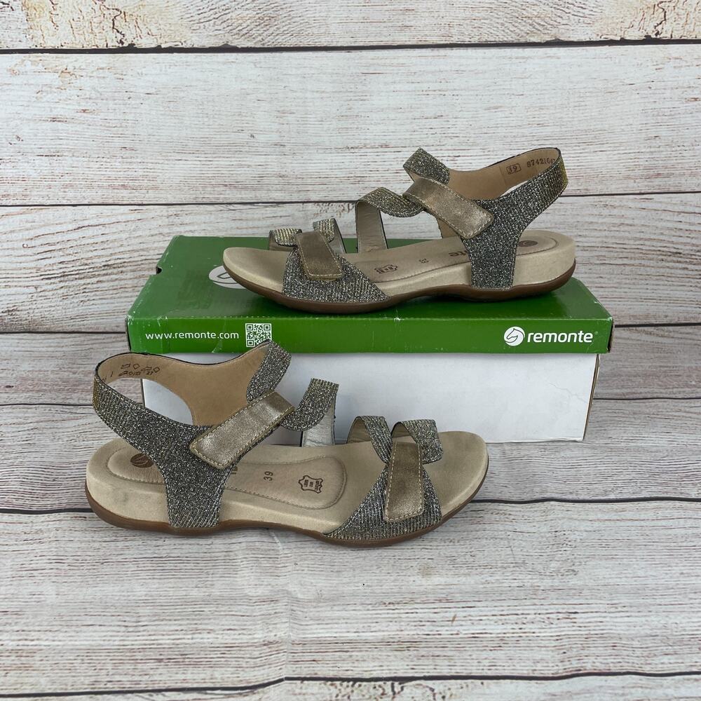 Remote YSNH R3259 Womens Sz 8 Sandals Gold Silver